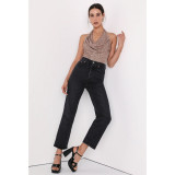 Halterneck Sequin Backless Tank Tops GYOM-8888