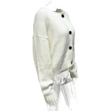 Single-breasted Loose Knits Sweater GQNF-Y00262CM