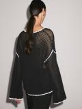 Long Sleeve Knits Loose Hollow Out Tops GQNF-Y00243CM