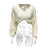 Long Sleeve V Neck Knits Sweater GQNF-Y00255CM