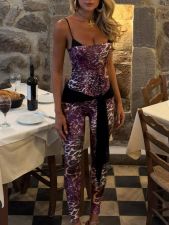 Leopard Print SlingTight Faux Two-piece Jumpsuit GQNF-Y00237QC