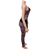Leopard Print SlingTight Faux Two-piece Jumpsuit GQNF-Y00237QC