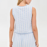 Sleevless Bow-tie Stripes Two Piece Pants Set GQNF-Y00261SD