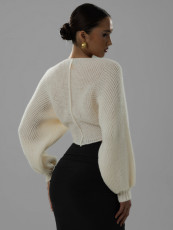 Long Sleeve V Neck Knits Sweater GQNF-Y00255CM