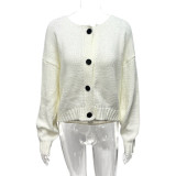 Single-breasted Loose Knits Sweater GQNF-Y00262CM