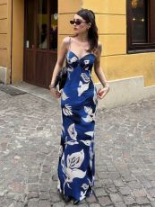 Sexy Print Backless Sling Maxi Dress GQNF-Y00208DC