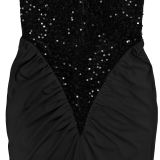 Fitted Sequin Velour Slit Maxi Dress BY-7602