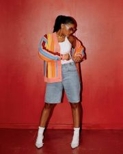 Colorful Stripe Long Sleeve Knits Cardigan GQNF-F00122CM