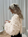 Knits Tassel Long Sleeve Button Coats GQNF-F00121CM