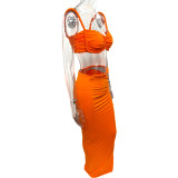 Backless Sling Wrap Tops Long Skirt 2 Piece Set GQNF-Y00171SC