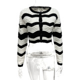 Stripe Color Block Knits Cardigan GQNF-Y00212TM