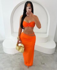 Backless Sling Wrap Tops Long Skirt 2 Piece Set GQNF-Y00171SC