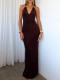 Sexy U Neck Backless Sling Maxi Dress GQNF-Y00223DC