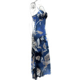 Sexy Print Backless Sling Maxi Dress GQNF-Y00208DC