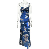 Sexy Print Backless Sling Maxi Dress GQNF-Y00208DC