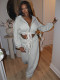 Casual Solid Color Hooded Wide Leg Pants 2 Piece Set CH-25072
