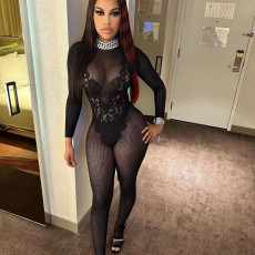 Backless See Through Knits Jumpsuit GQNF-F00011Q