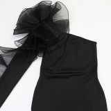 Slash Shoulder Ruffles Maxi Dress CYA-902050