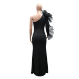 Slash Shoulder Ruffles Maxi Dress CYA-902050