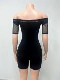 Lace Hollow Out One Shoulder Romper GQNF-F00173QD