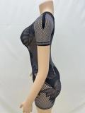 Hollow Out Short Sleeve Knits Romper GQNF-F00014Q