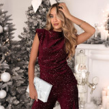 Sleeveless Irregular Tops Loose Pants Suit CYA-902179