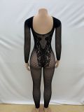 Backless See Through Knits Jumpsuit GQNF-F00011Q