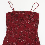 Sexy Sequin Split Sling Evening Dress CYA-902184