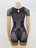 Hollow Out Short Sleeve Knits Romper GQNF-F00014Q