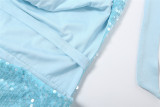 Sexy Tie Up Sequin Backless Maxi Dress XEF-K25D87175