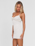 Solid Color V Neck Mini Dress GQNF-Y00106DM