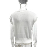 Letter Print Short Sleeve Knits Tops GQNF-F00067T