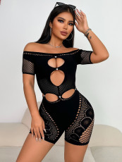 Lace Hollow Out One Shoulder Romper GQNF-F00173QD