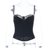 Solid Color Lace Sling Tops FL-JY25339MHO