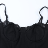 Solid Color Lace Sling Tops FL-JY25339MHO