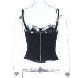 Solid Color Lace Sling Tops FL-JY25339MHO