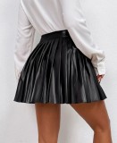 High Waist Sport Solid Color Pleated Skirt GPBY-776