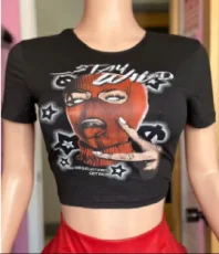 Short Sleeve Print Loose T Shirt GXJL-DX1222