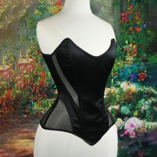 Mesh Patchwork Tie Up Wrap Chest Tops GPBY-7411