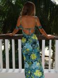 Print Off Shoulder Sexy Maxi Dress GQNF-F00025D