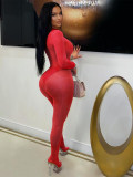 See Through Solid Color Stocking Tight Jumpsuit SFY-822
