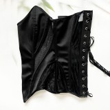 Mesh Patchwork Tie Up Wrap Chest Tops GPBY-7411