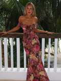 Print Off Shoulder Sexy Maxi Dress GQNF-F00025D