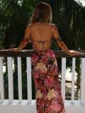 Print Off Shoulder Sexy Maxi Dress GQNF-F00025D