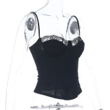Solid Color Lace Sling Tops FL-JY25339MHO