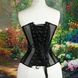 Mesh Patchwork Tie Up Wrap Chest Tops GPBY-7411