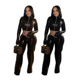 Long Sleeve Zipper Casual Two Piece Pants Set MEM-88677
