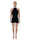 Sleeveless Backless Halterneck Romper SHD-9590