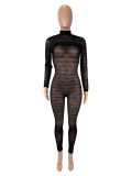 See Through Mesh Backless Jumpsuit SHD-9588