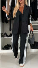 Long Sleeve Lapel Casual Blazer Two Piece Pants Set GXRF-157